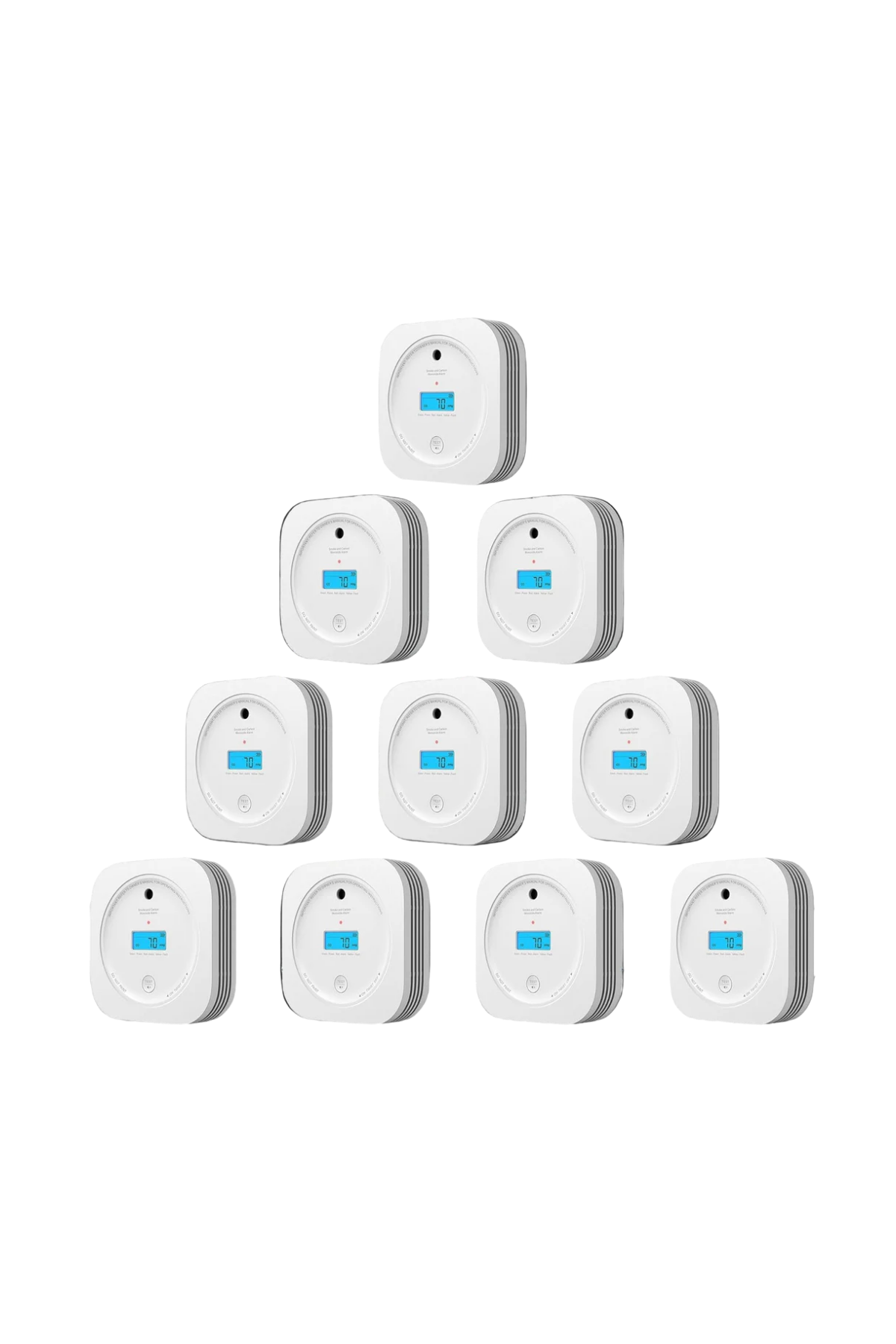 AEGISLINK Interlinked Smoke Carbon Monoxide Detector Combo, Smoke and CO Detector Battery Powered, Wireless Interconnected Smoke and CO Alarm, Digital Display, SC-RF200, 10-Pack