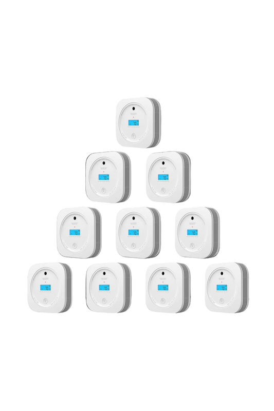 AEGISLINK Interlinked Smoke Carbon Monoxide Detector Combo, Smoke and CO Detector Battery Powered, Wireless Interconnected Smoke and CO Alarm, Digital Display, SC-RF200, 10-Pack