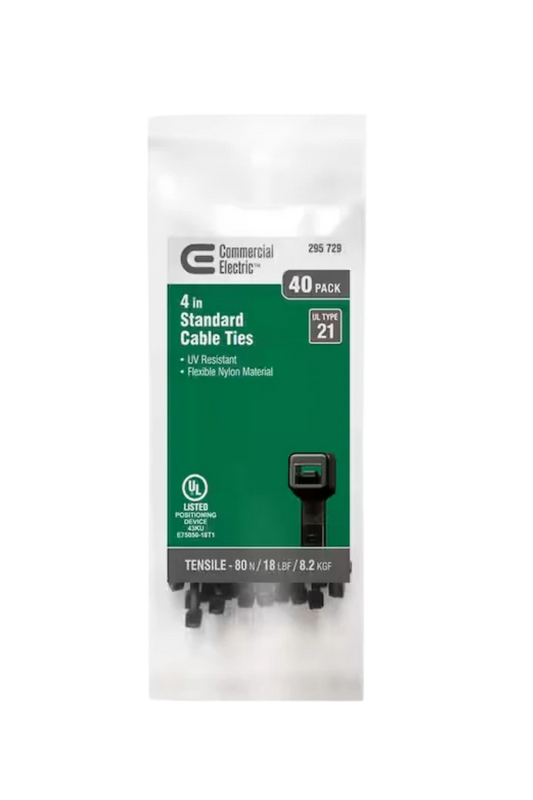 Commercial Electric 4" Cable Zip Ties