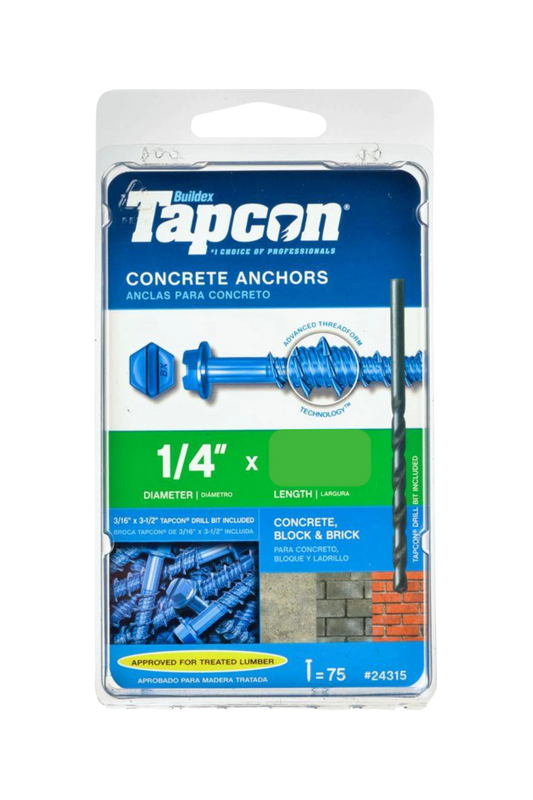 Tapcon Hex-Washer-Head Concrete Anchors (25 pack)